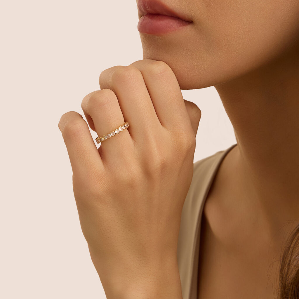 Anello Eternity Romantic Shine Metallo Dorato Cristallo - Anelli Eternity Donna | Stroili