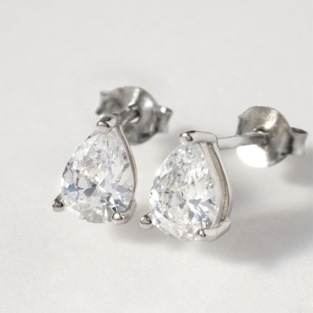 Orecchini Lobo Punto Luce Silver Elegance Argento Rodiato Cubic Zirconia - Orecchini a Lobo Donna | Stroili