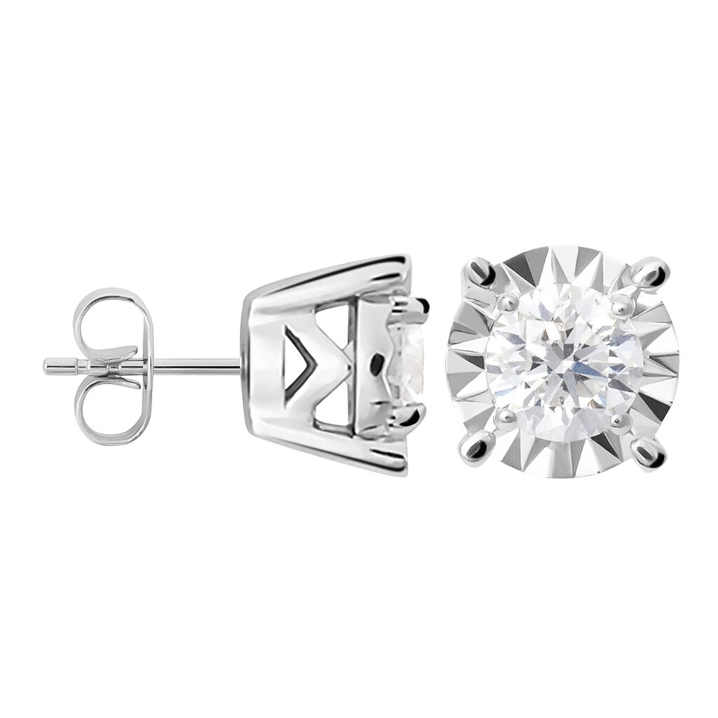Orecchini Lobo Punto Luce Diamotion Oro Bianco Diamante - Orecchini a Lobo Donna | Stroili