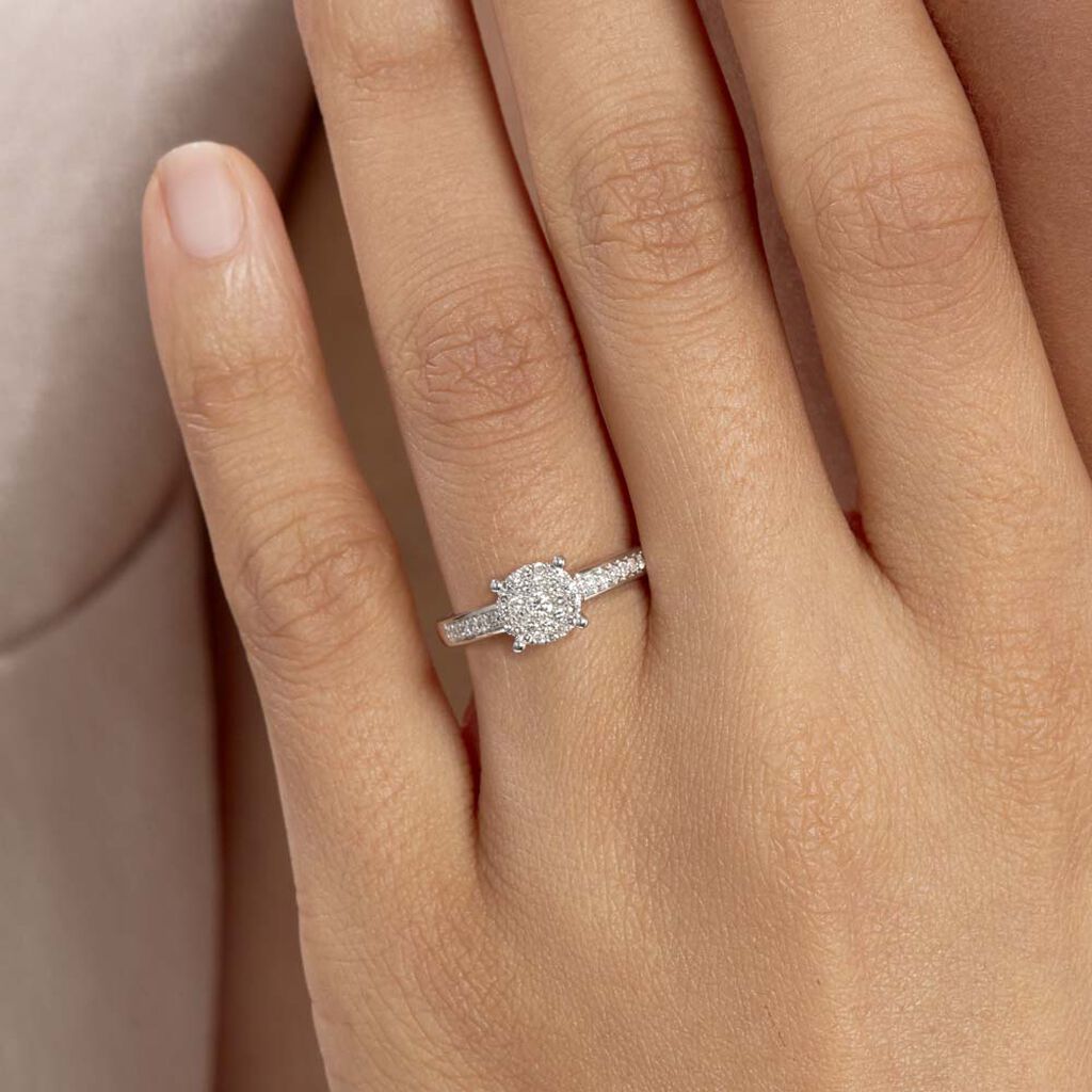 Anello Solitario Sophia Oro Bianco Diamante - Anelli con Pietre Donna | Stroili