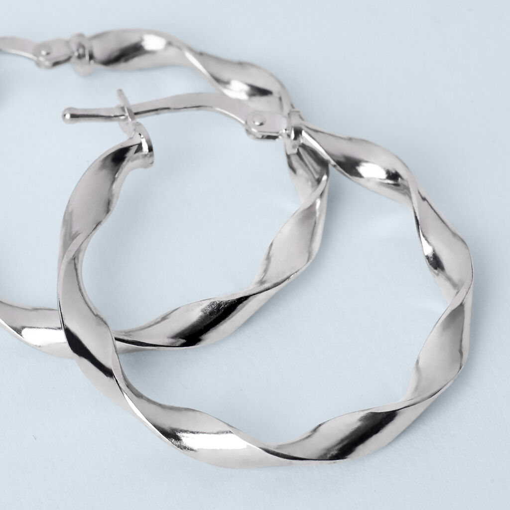 Orecchini A Cerchio Silver Collection Argento Rodiato