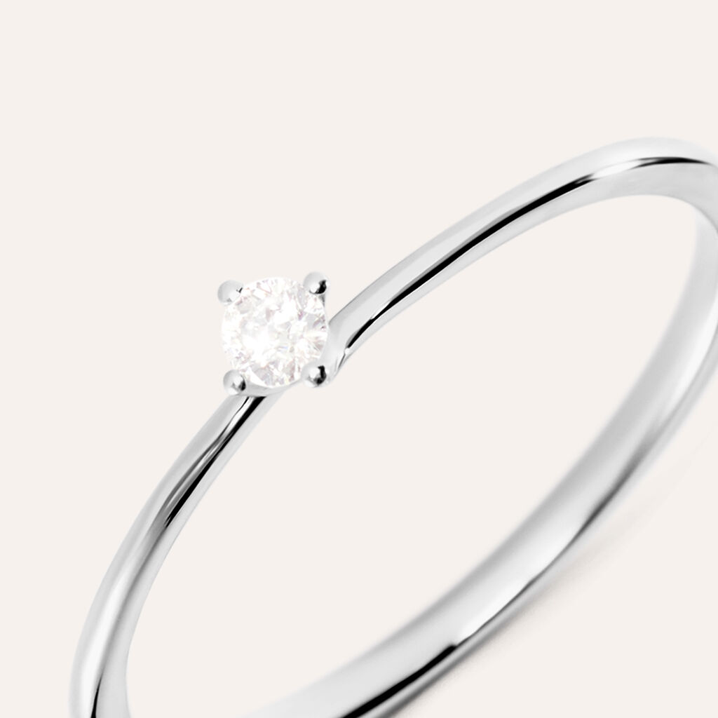 Anello Solitario Grace Oro Bianco Diamante