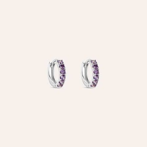 Orecchini A Cerchio Toujours Oro Bianco Cubic Zirconia - Orecchini a Cerchio Donna | Stroili