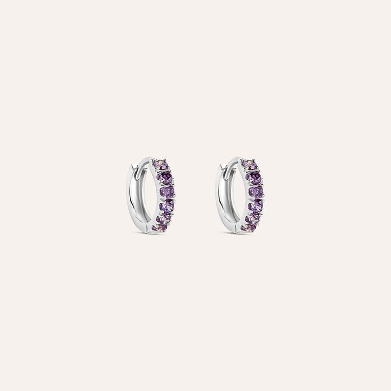 Orecchini A Cerchio Toujours Oro Bianco Cubic Zirconia - Orecchini a Cerchio Donna | Stroili