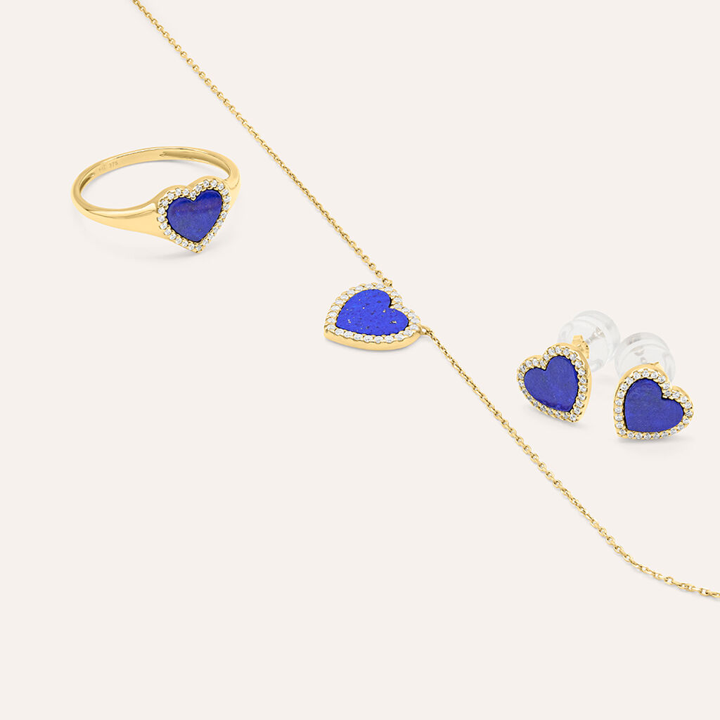 Collana Beverly Oro Giallo Lapislazzuli Cubic Zirconia