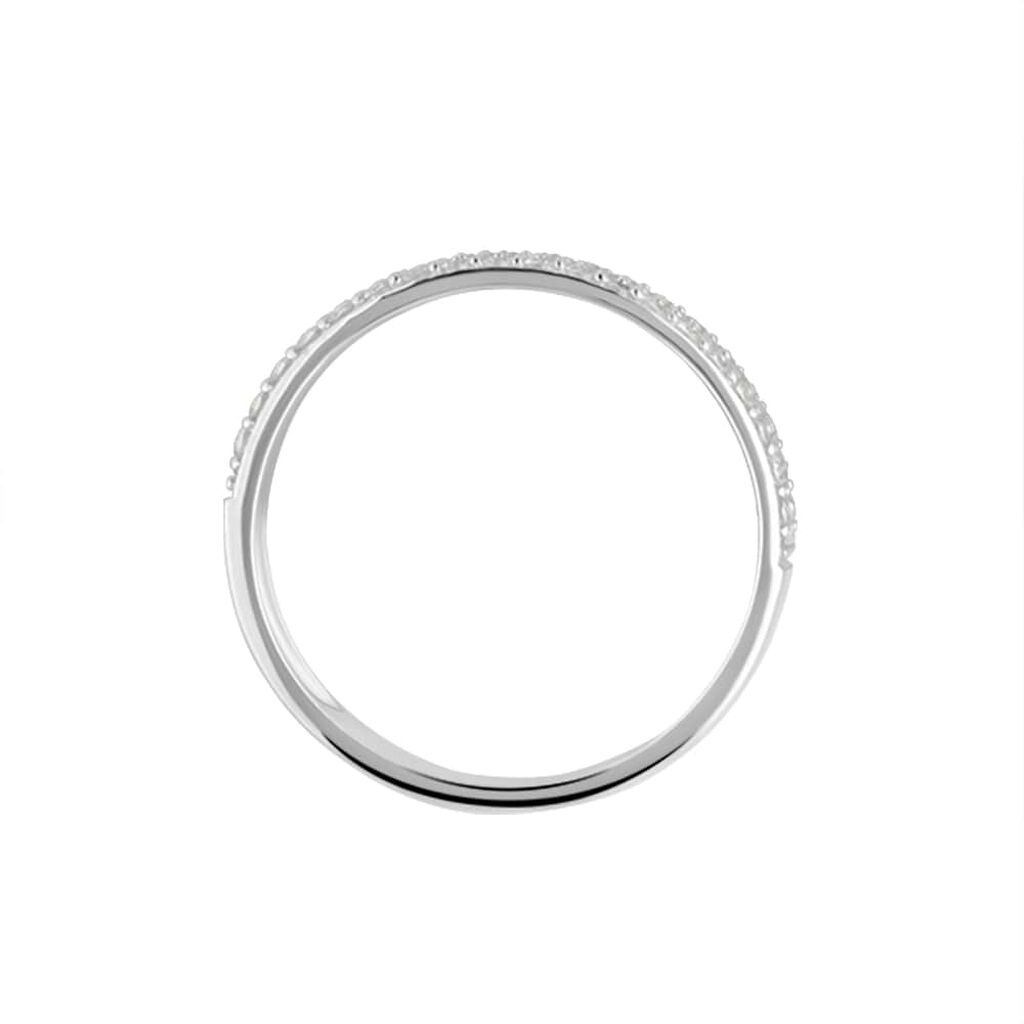 Anello Fascia Claire Oro Bianco Cubic Zirconia - Anelli a Fascia Larga Donna | Stroili