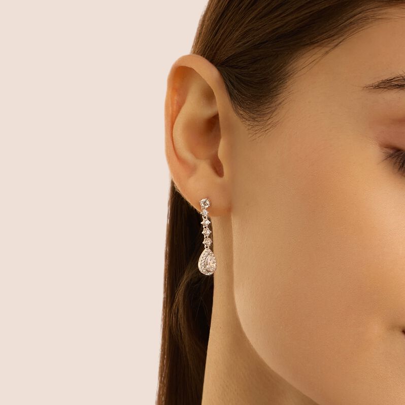 Orecchini Pendenti Silver Elegance Argento Rodiato Cubic Zirconia - Orecchini Pendenti Donna | Stroili