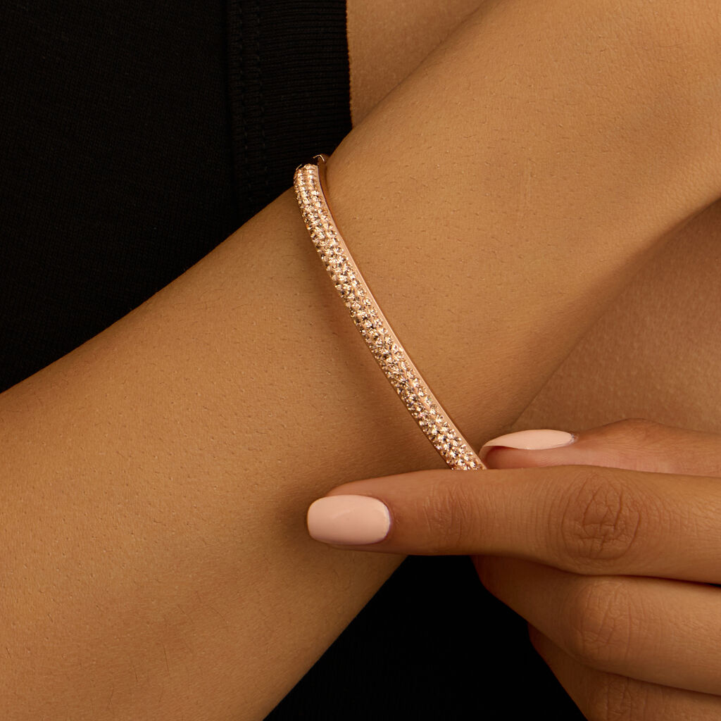 Bangle Lady Phantasya Acciaio Rosa Cristallo - Bracciali Rigidi Donna | Stroili