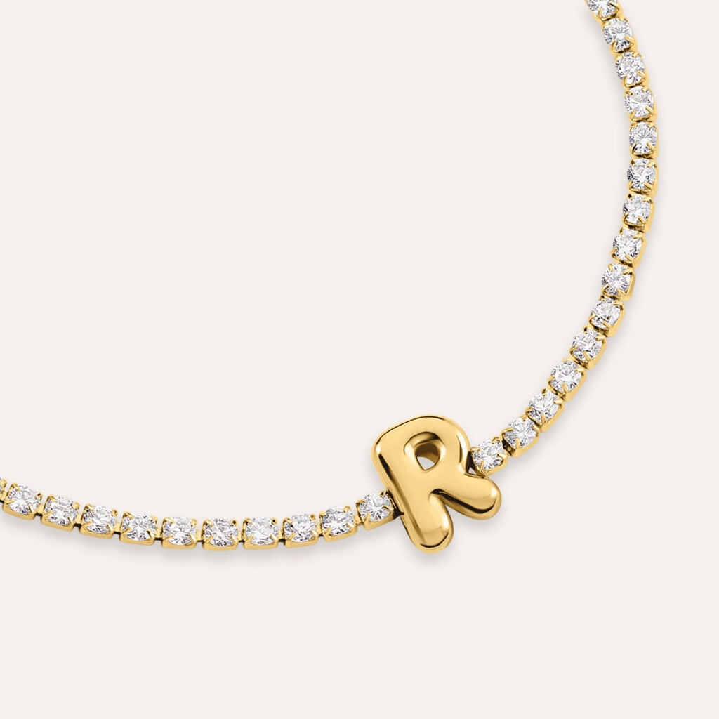 Bracciale Tennis Aura Acciaio Dorato Cubic Zirconia