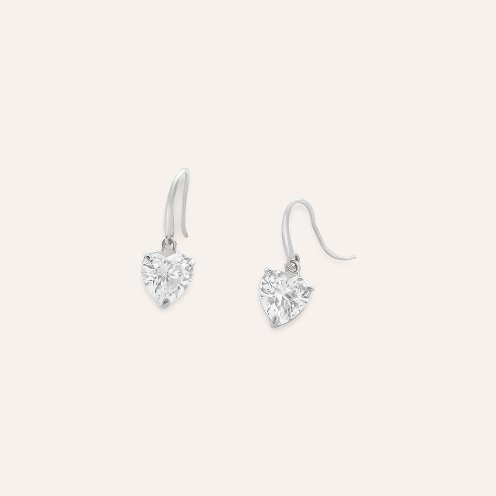 Orecchini Lobo Punto Luce Claire Oro Bianco Cubic Zirconia - Orecchini a Lobo Donna | Stroili