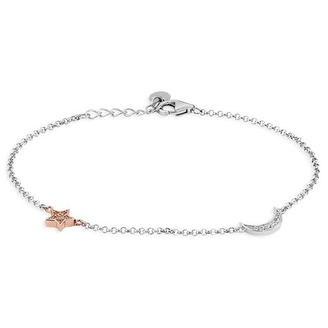 Bracciale Silver Moments Argento Bicolore Bianco / Rosa Cubic Zirconia - Bracciali Amicizia Donna | Stroili