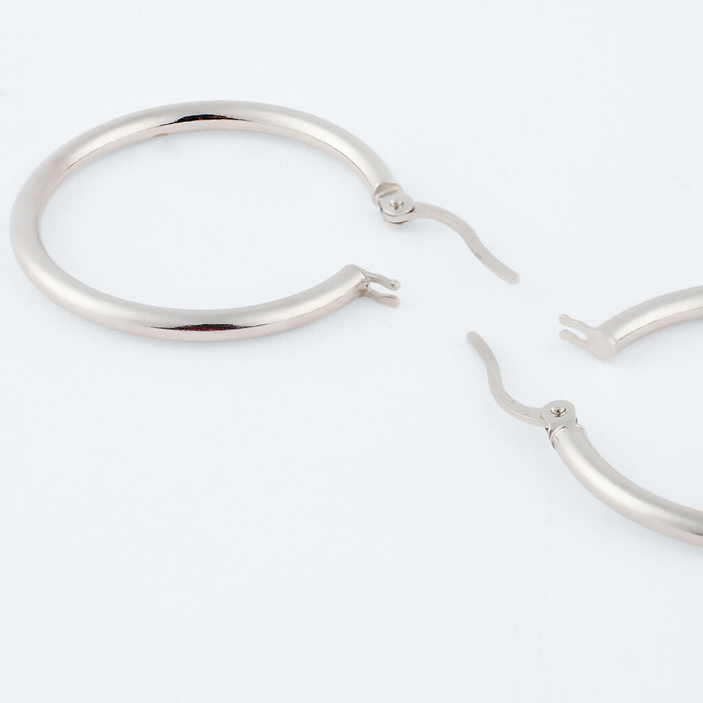 Orecchini A Cerchio Toujours Oro Bianco - Orecchini a Cerchio Donna | Stroili