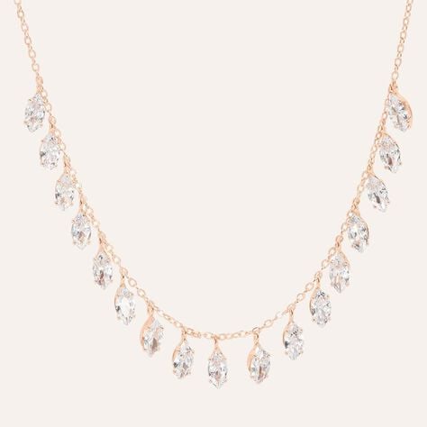 Collana Multi Punto Luce Romantic Shine Metallo Rosa Cristallo - Collane Punto Luce Donna | Stroili