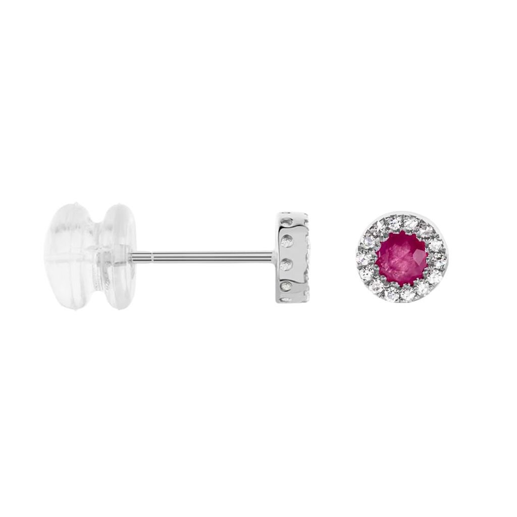Orecchini Lobo Punto Luce Elizabeth Crown Oro Bianco Rubino Diamante - Orecchini a Lobo Donna | Stroili