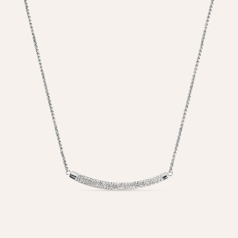 FULU AUTUMN Collana Lunga Da Donna In Argento Con Due Fili, Cristalli E Conchiglie. Elegante E Ipoallergenica, Regalo Perfetto.
