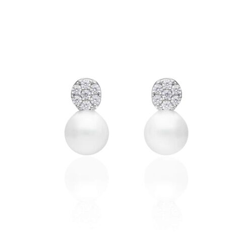 Orecchini Lobo Silver Pearls Argento Rodiato Perla sintentica Cubic Zirconia - Orecchini a Lobo Donna | Stroili