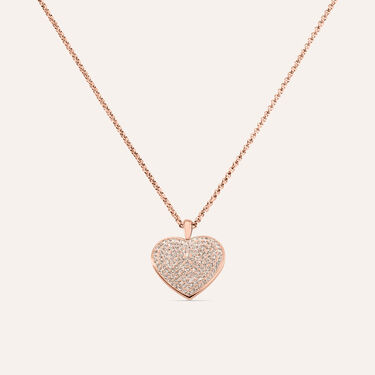Collana Aura Acciaio Rosa Cristallo