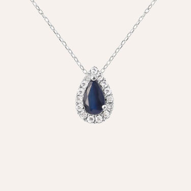 Collana Punto Luce Charlotte Oro Bianco Zaffiro Diamante