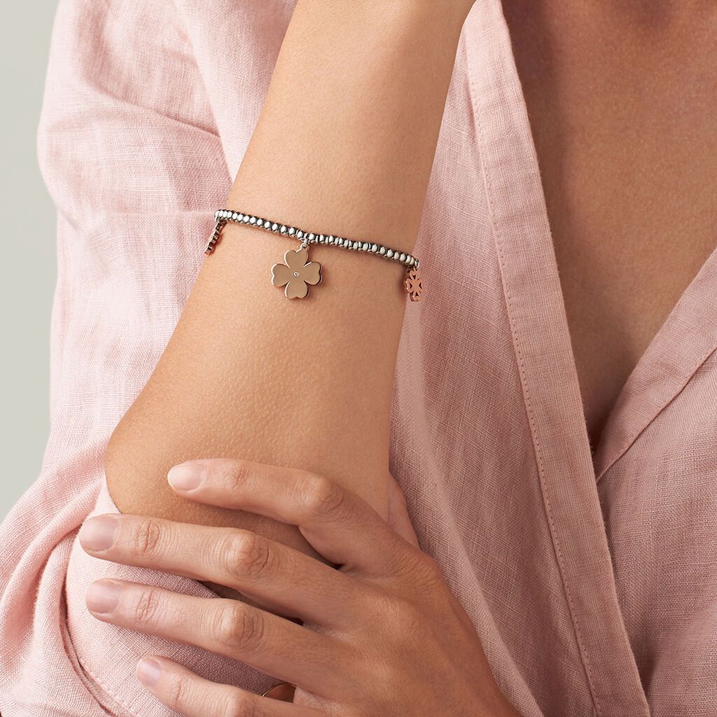 Bracciale Lady Chic Acciaio Bicolore Bianco / Rosa Cristallo - Bracciali Donna | Stroili