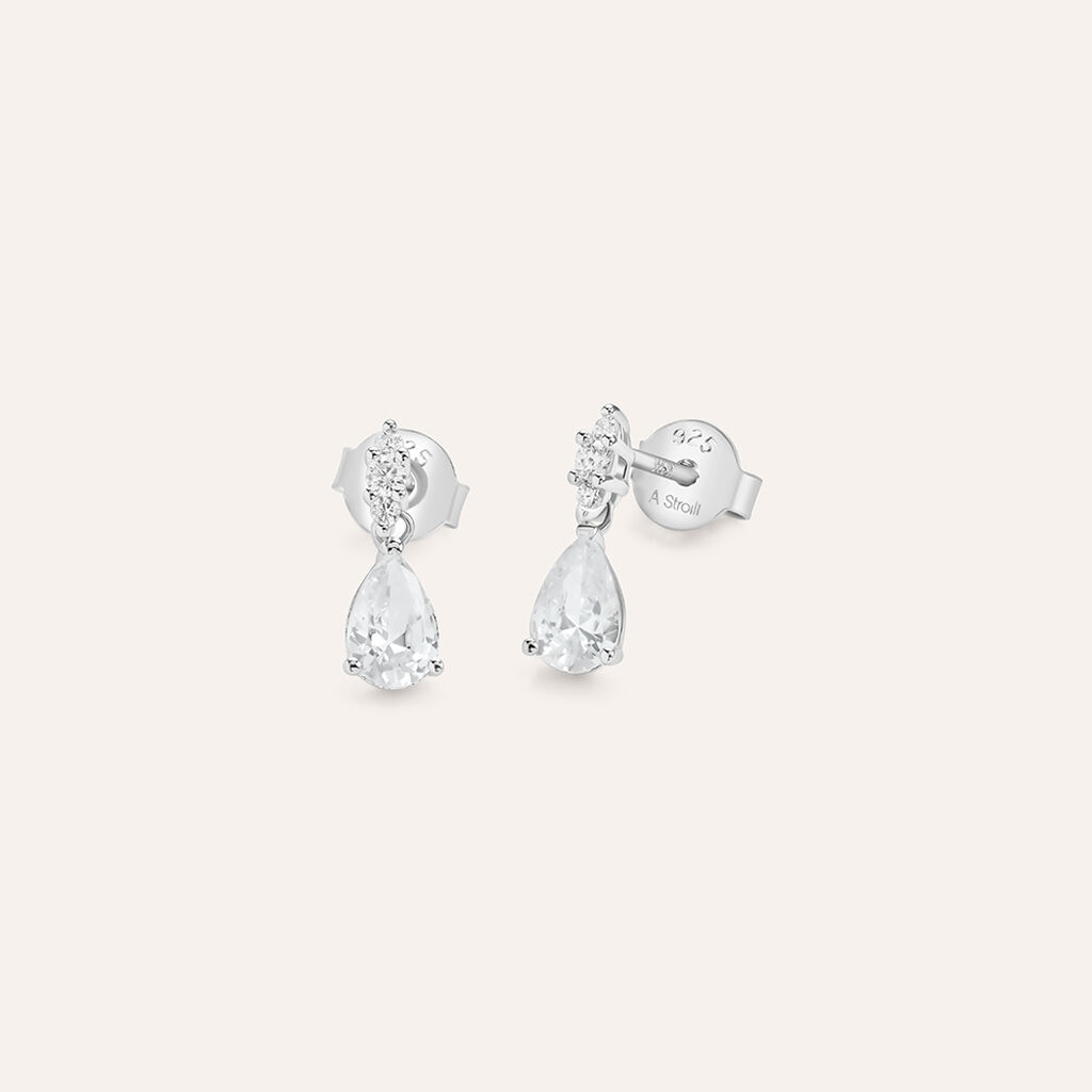 Orecchini Lobo Punto Luce Silver Elegance Argento Rodiato Cubic Zirconia - Orecchini a Lobo Donna | Stroili