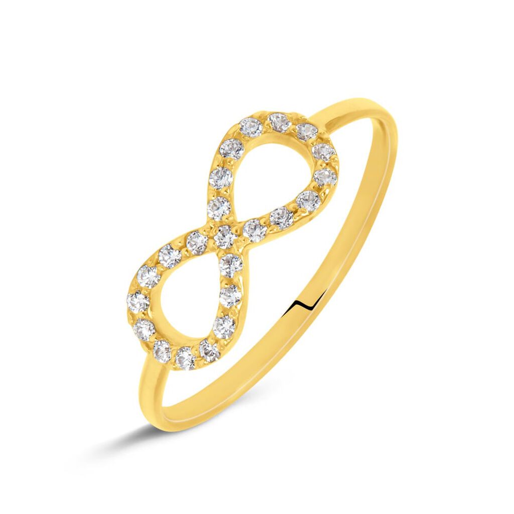 Anello Fantasia Claire Oro Giallo Infinito E Cubic Zirconia