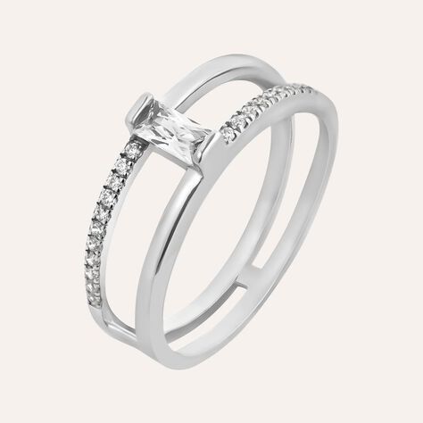 Anello Solitario Silver Elegance Argento Rodiato Cubic Zirconia - Anelli con Pietre Donna | Stroili