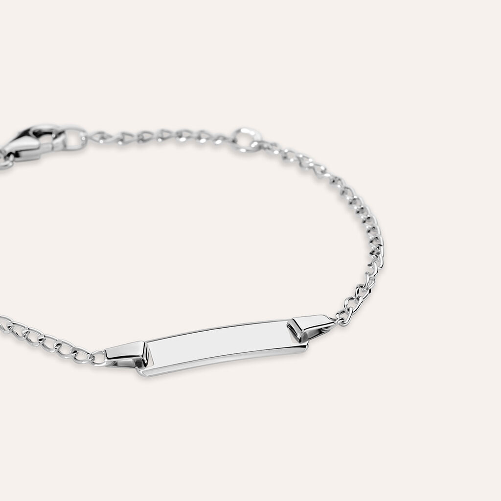 Bracciale Con Targhetta Silver Baby Argento Rodiato