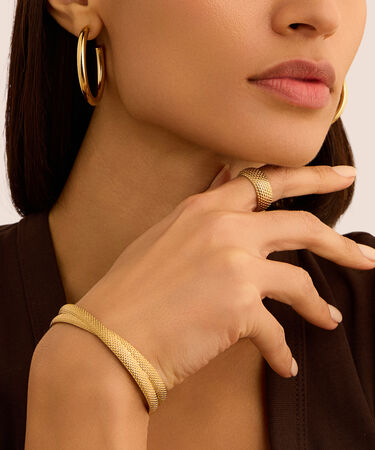 Anello Fascia Radiance Acciaio Dorato