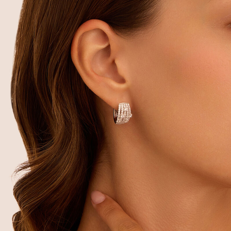 Orecchini A Cerchio Red Carpet Argento Rodiato Cubic Zirconia - Orecchini a Cerchio Donna | Stroili
