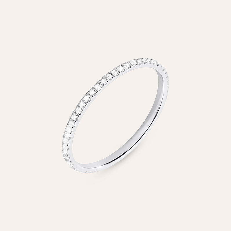 Anello Eternity Grace Oro Bianco Diamante - Anelli Eternity Donna | Stroili