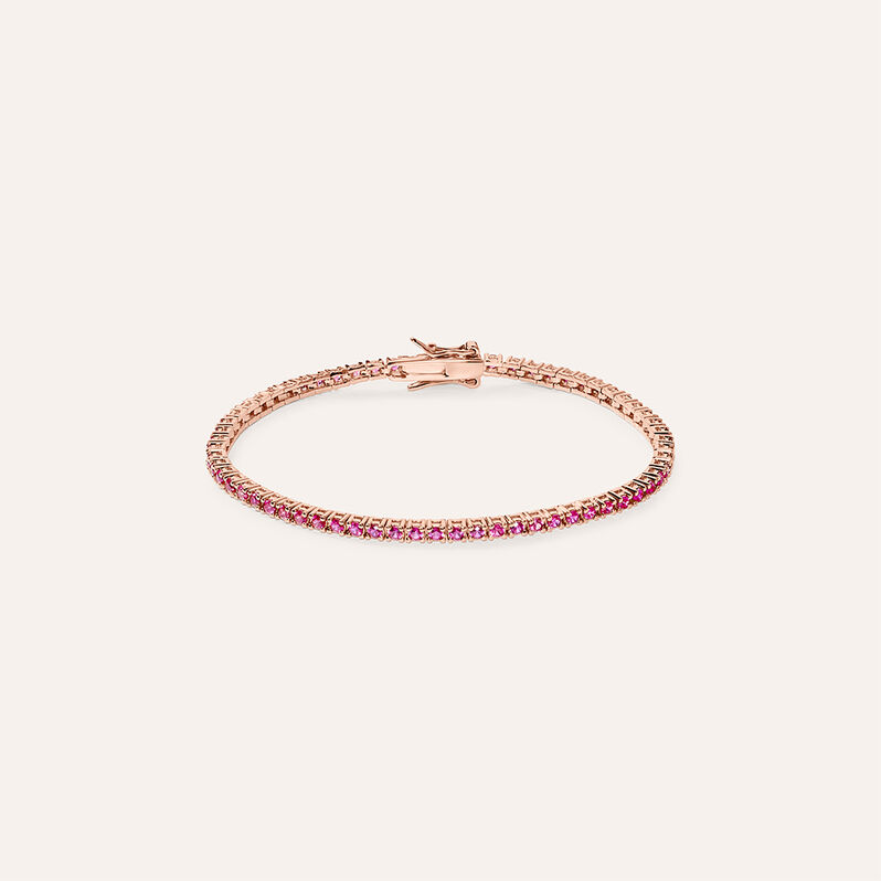 Bracciale Tennis Silver Rainbow Argento Rosa Cubic Zirconia - Bracciali Tennis Donna | Stroili