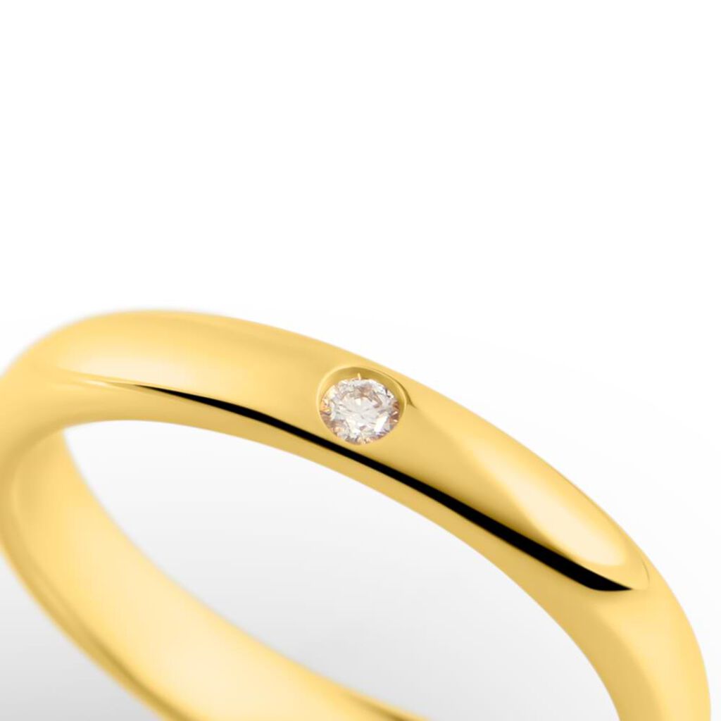 Fede Classica Leggera 3.2 mm Oro Giallo Diamante - Anelli con Incisione Unisex | Stroili