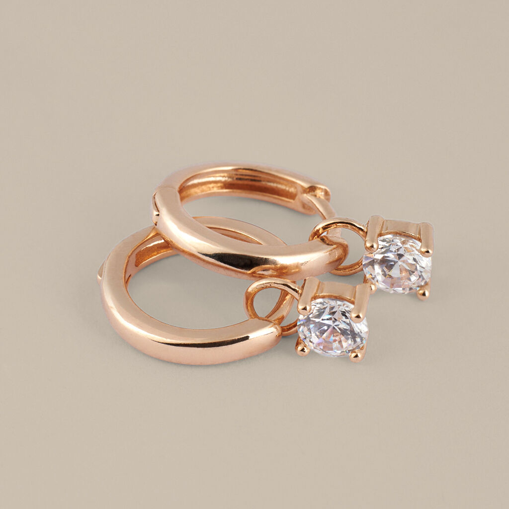Orecchini A Cerchio Punto Luce Golden Dream Placcato Oro Giallo Cubic Zirconia - Orecchini a Cerchio Donna | Stroili