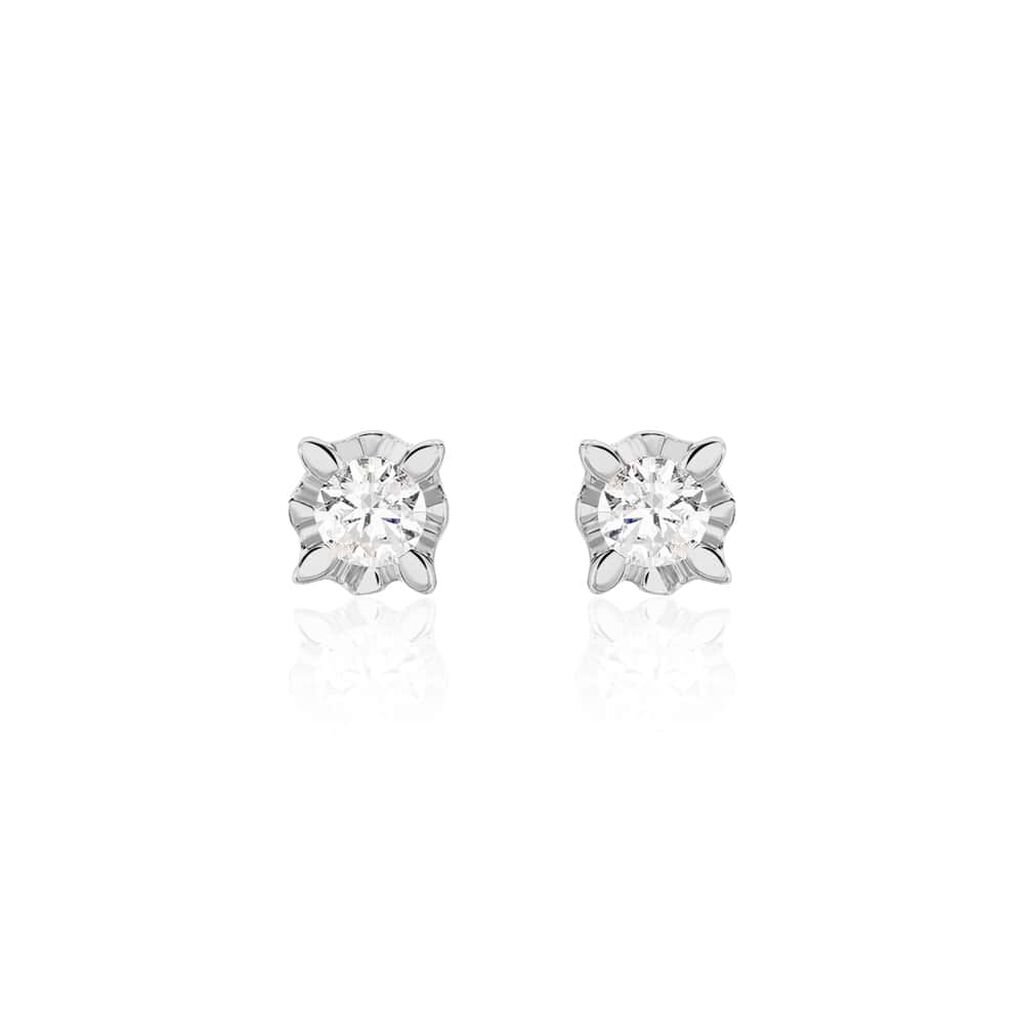 Orecchini Lobo Punto Luce Diamazing Oro Bianco Diamante