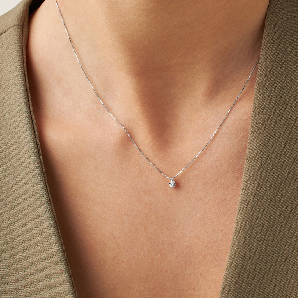 Collana Punto Luce Diamotion Oro Bianco Diamante - Collane Punto Luce Donna | Stroili