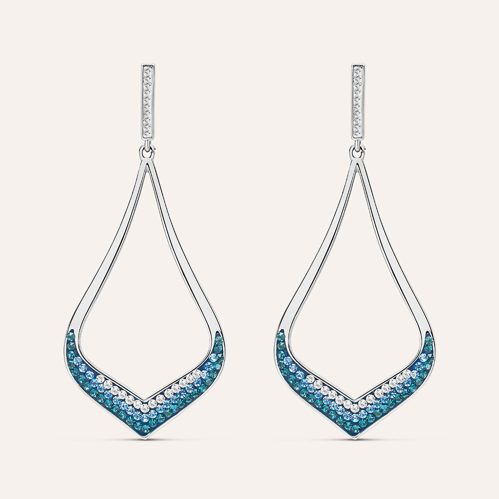 Orecchini Pendenti Aura Acciaio Cristallo