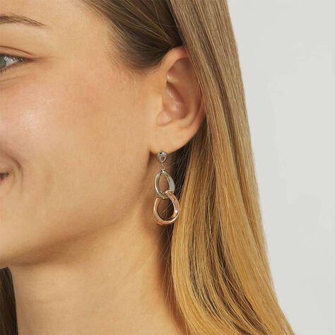 Orecchini Pendenti Lady Code Acciaio Bicolore Bianco / Rosa - Orecchini Pendenti Donna | Stroili
