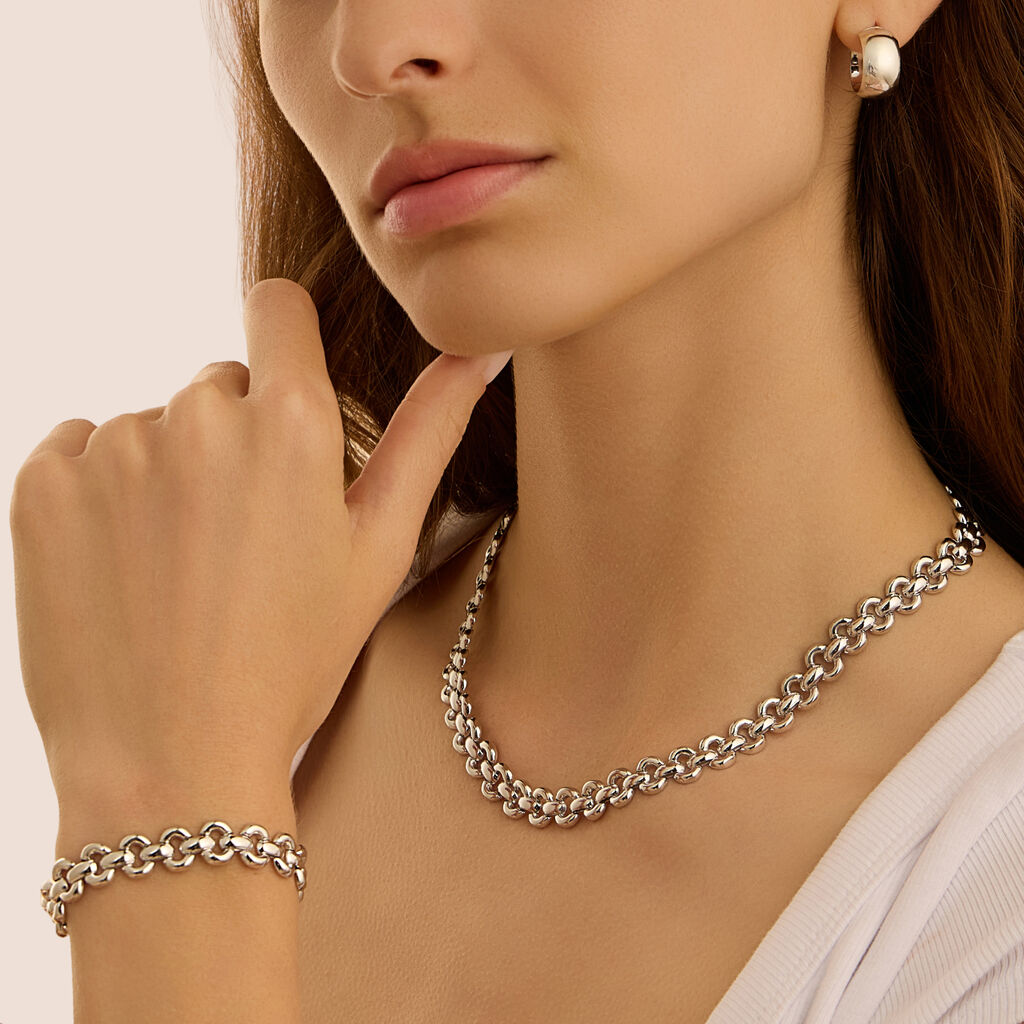 Collana Silver Collection Argento Rodiato