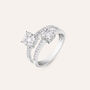 Anello Fascia Petali Oro Bianco Diamante