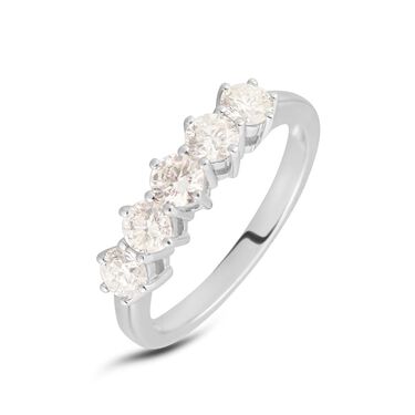 Anello Riviere Firmamenti Oro Bianco E Diamante