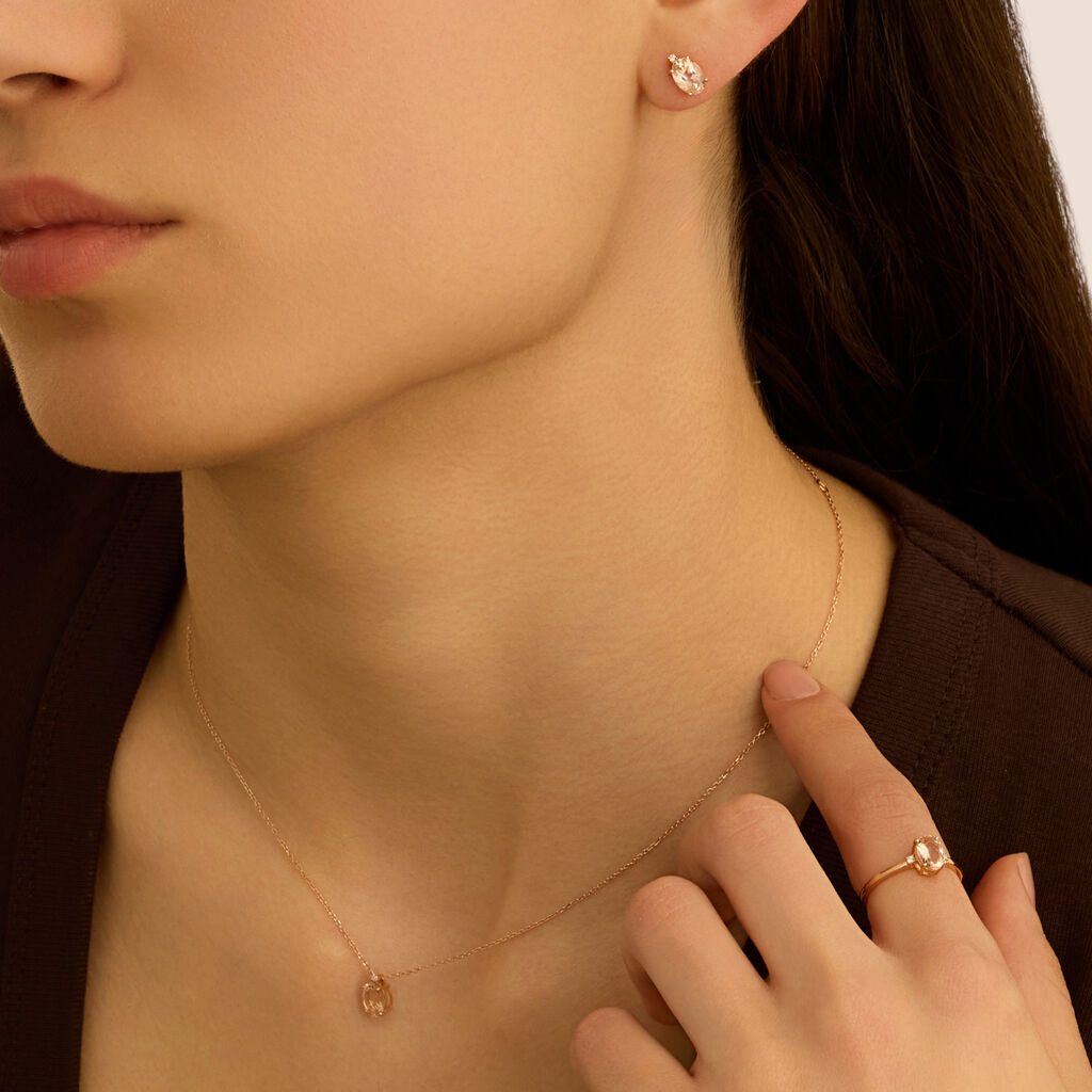 Collana Punto Luce Jasmine Oro Rosa Morganite Diamante - Collane Punto Luce Donna | Stroili
