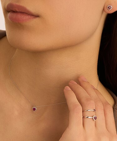 Anello Fantasia Charlotte Oro Bianco Rubino E Diamanti