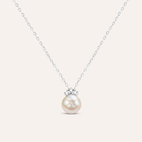 Collana Gold Pearls Oro Bianco Perla D'Acqua Dolce Diamante - Gioielli Donna | Stroili