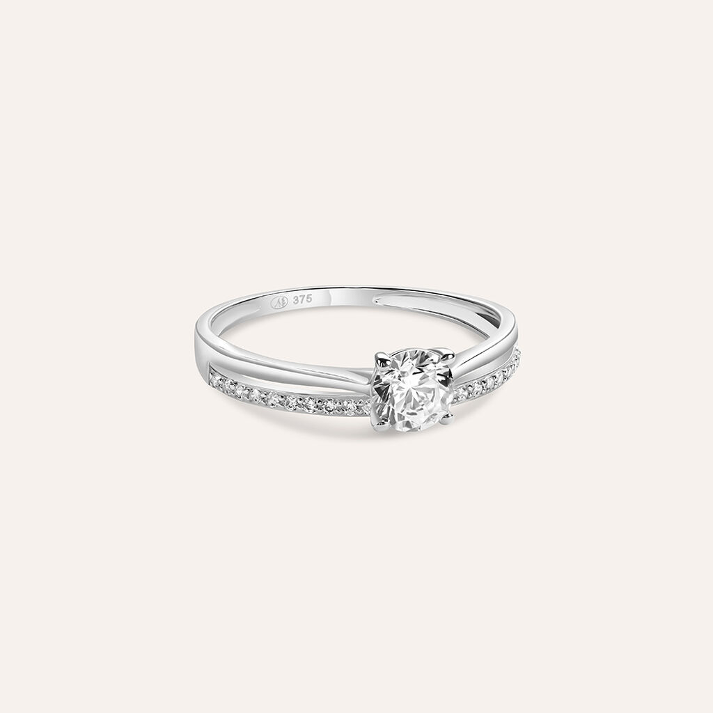 Anello Solitario Claire Oro Bianco Cubic Zirconia - Anelli con Pietre Donna | Stroili