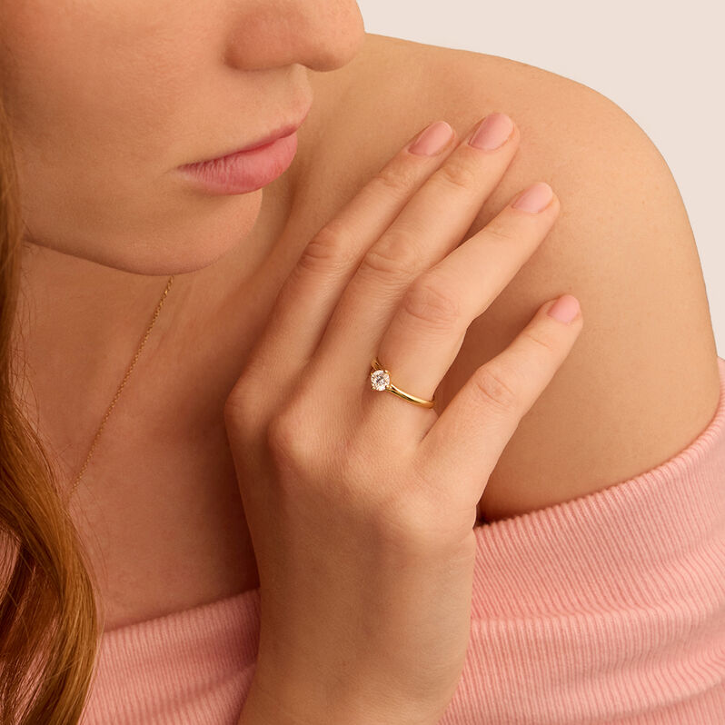Anello Solitario Valentino Diamade Oro Giallo Diamante Lab-Grown - Anelli con Pietre Donna | Stroili