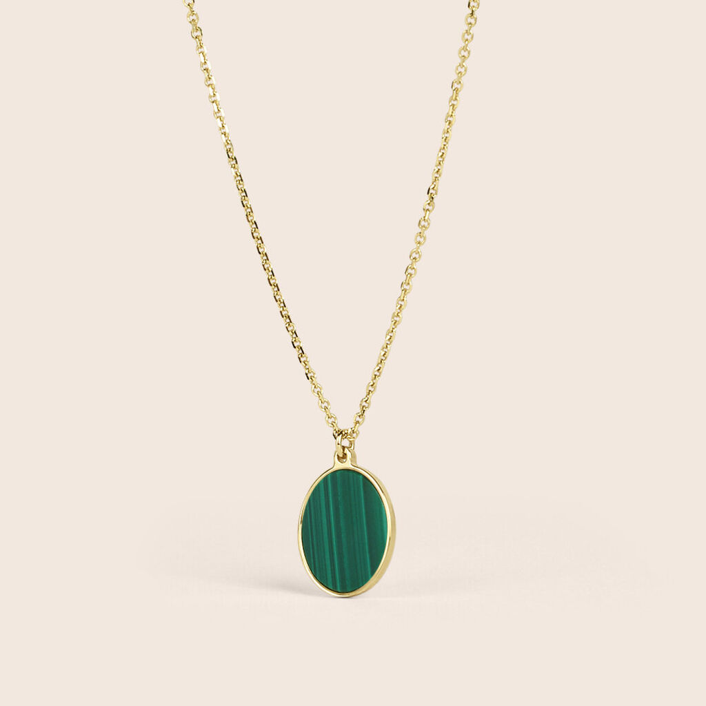 Collana Beverly Oro Giallo Malachite
