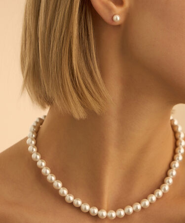 Orecchini Lobo Silver Pearls Argento Rodiato Perla sintetica