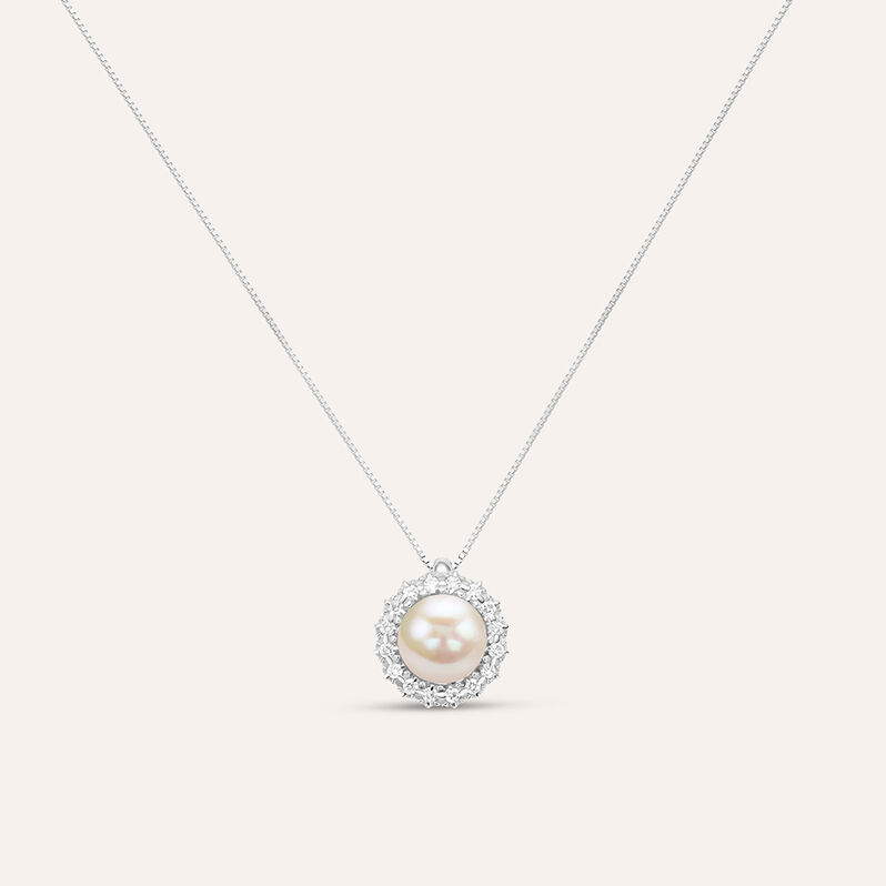 Collana Gold Pearls Oro Bianco Perla D'Acqua Dolce Diamante - Collane Donna | Stroili