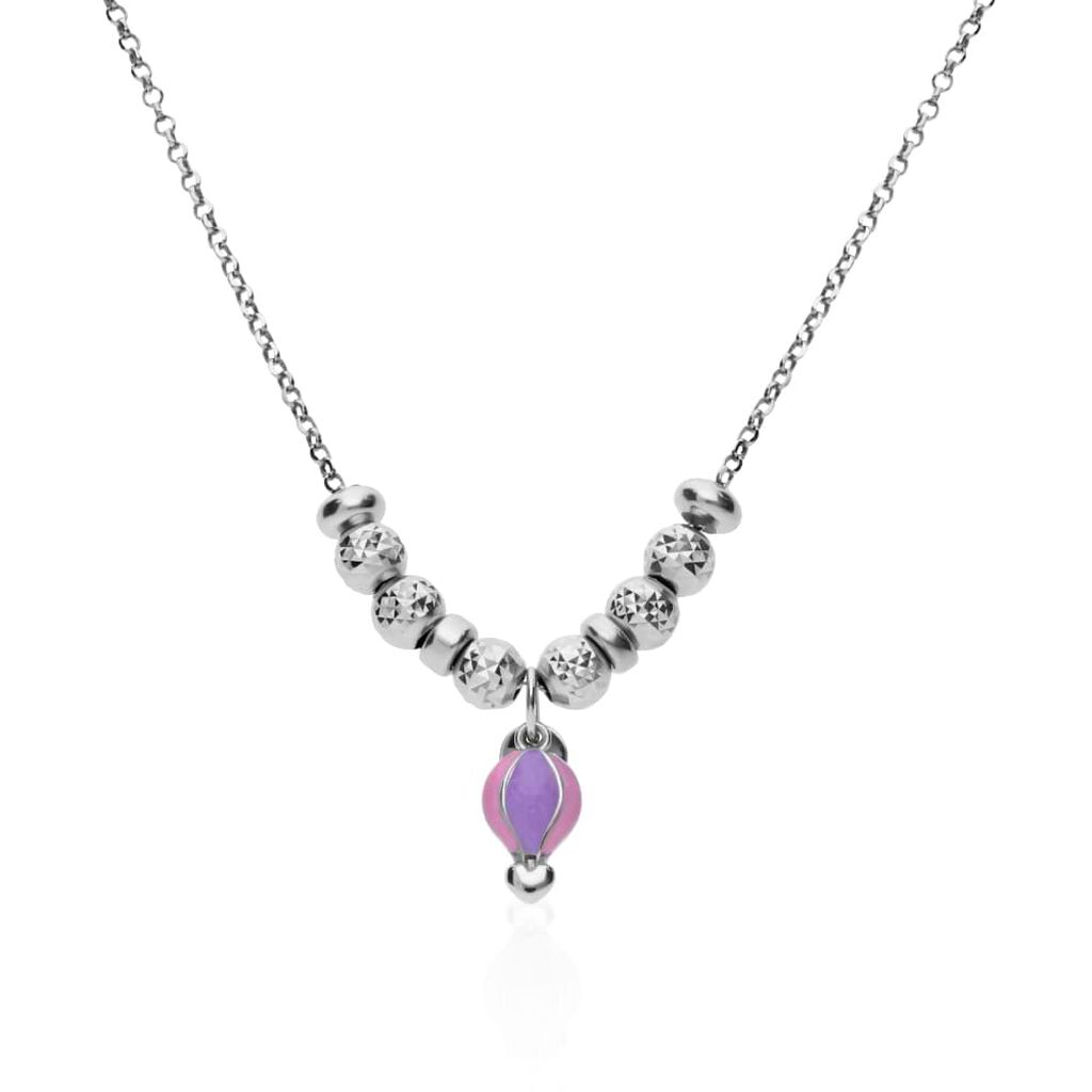 Charm mongolfiera in argento rodiato e smalto - Charms Donna | Stroili