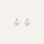 Orecchini Lobo Silver Pearls Argento Rodiato Perla sintentica Cubic Zirconia